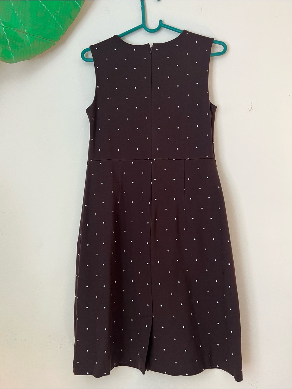 Lands' End Black Sleeveless Polka Dot Dress